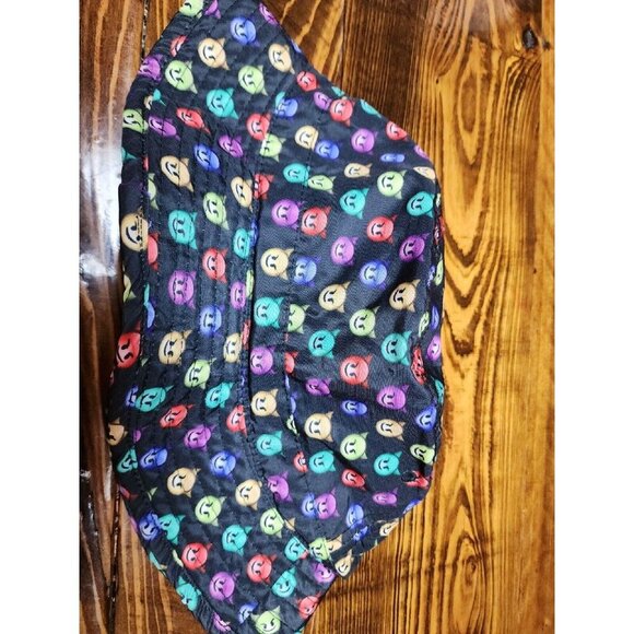 Adult Unisex Summer Bucket Hat Smiling Happy Devil Face w/Horns Emoji Pattern - Picture 2 of 5